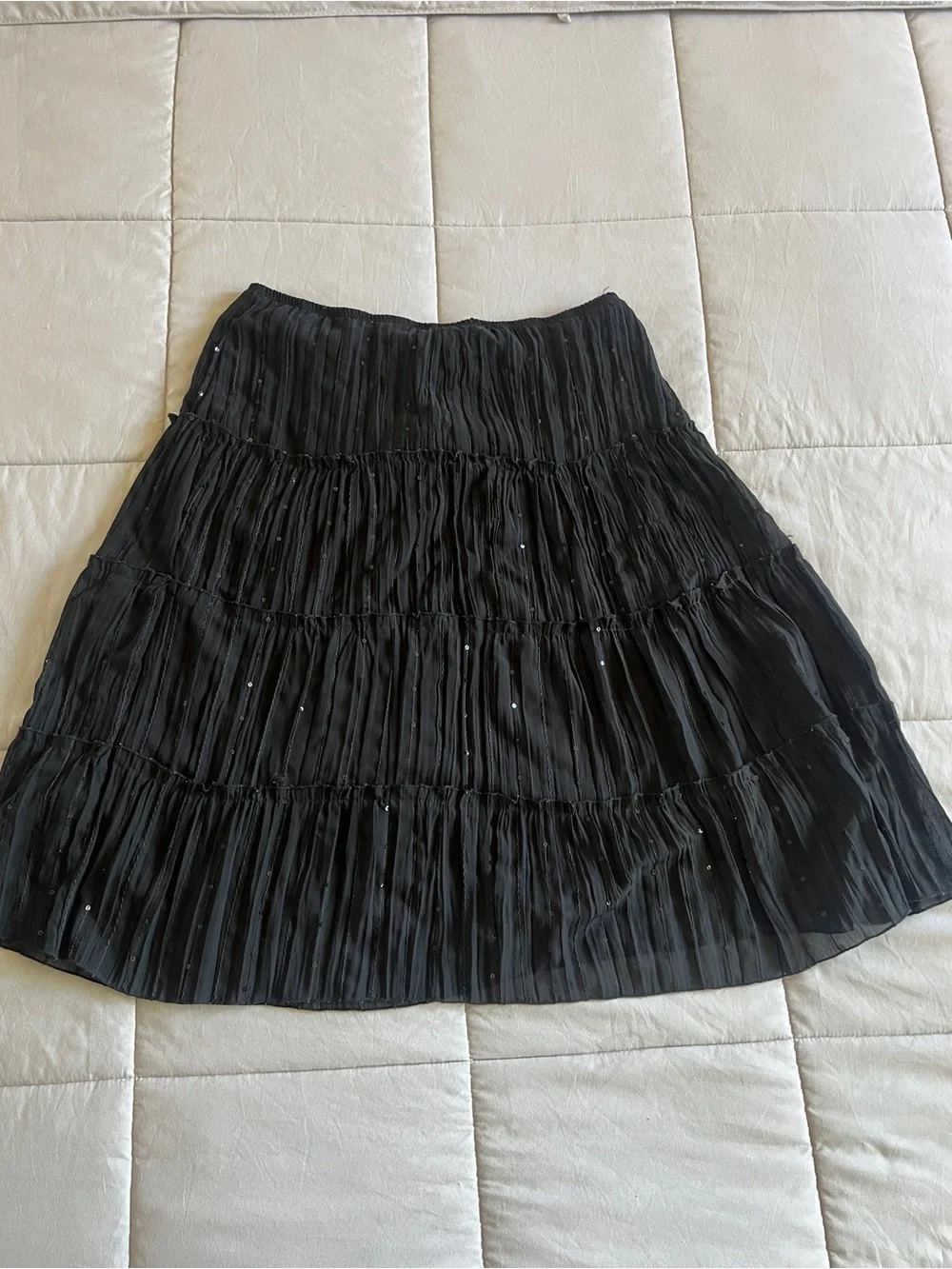 Halo Midi Sequin Tiered Skirt